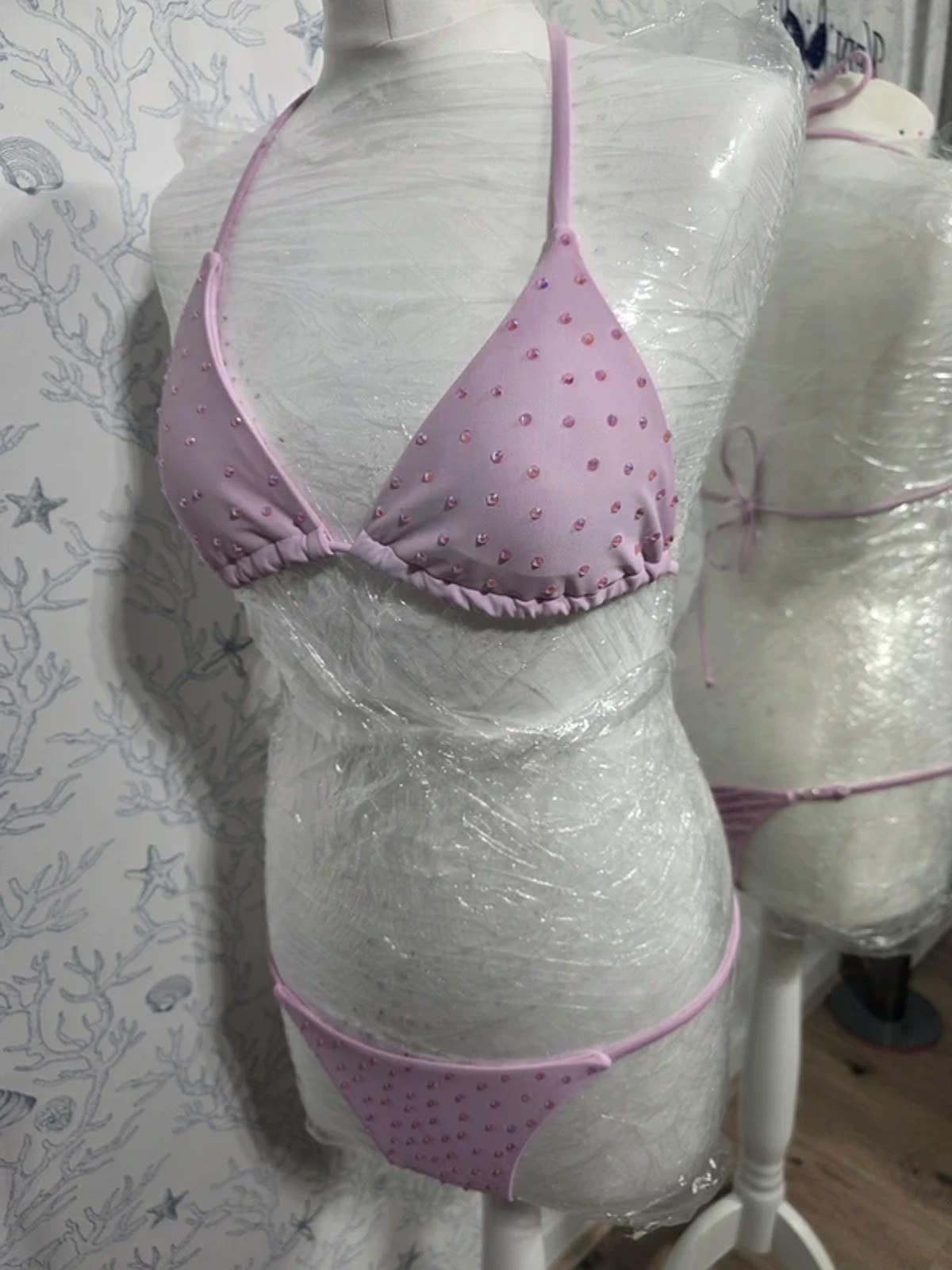 Pink Rhinestoned Bikini 8-10
