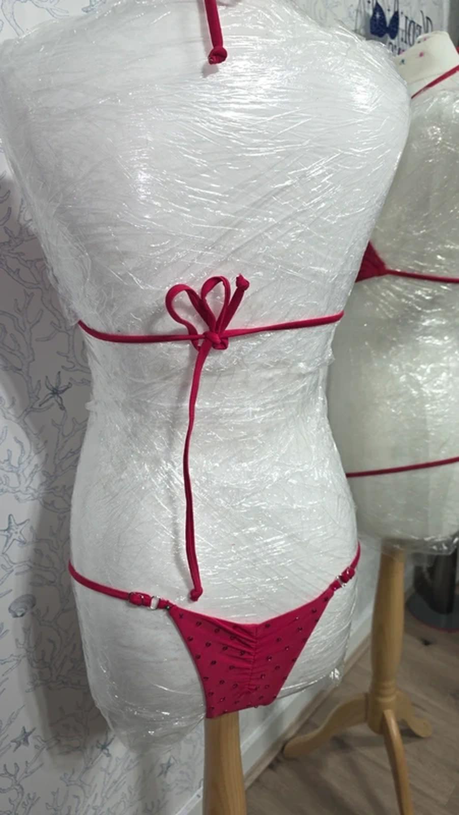 Red rhinestone bikini size 4-6