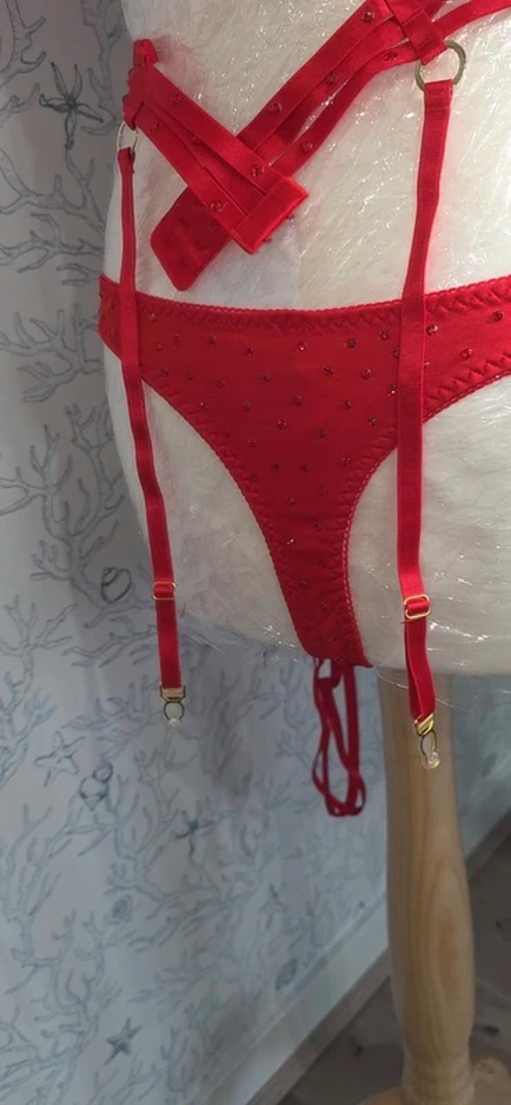 Red rhinestone lingerie set size 20-22