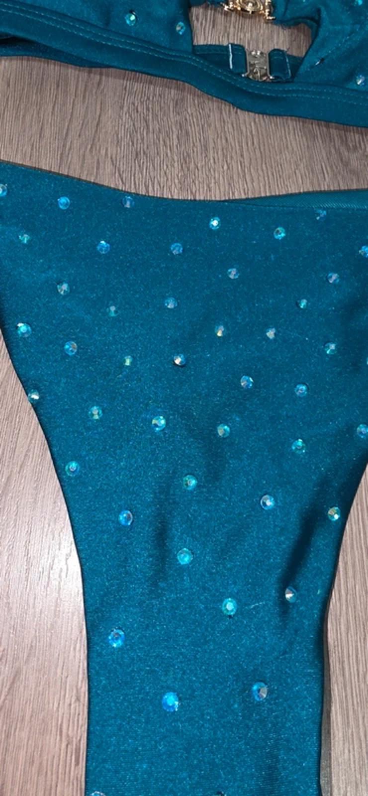 Teal Rhinestone bikini size 14-16