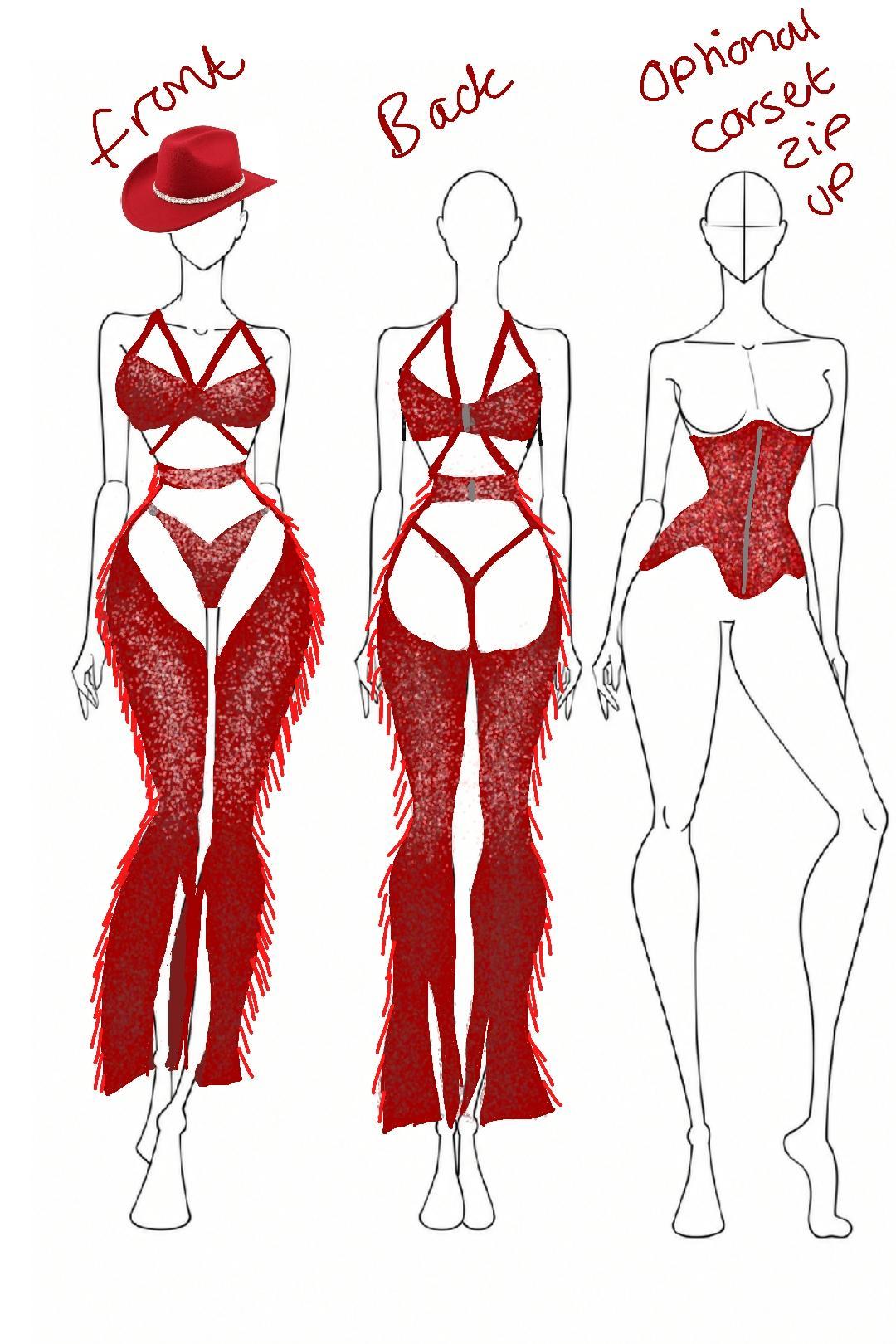 Estrella Custom Red cowgirl set