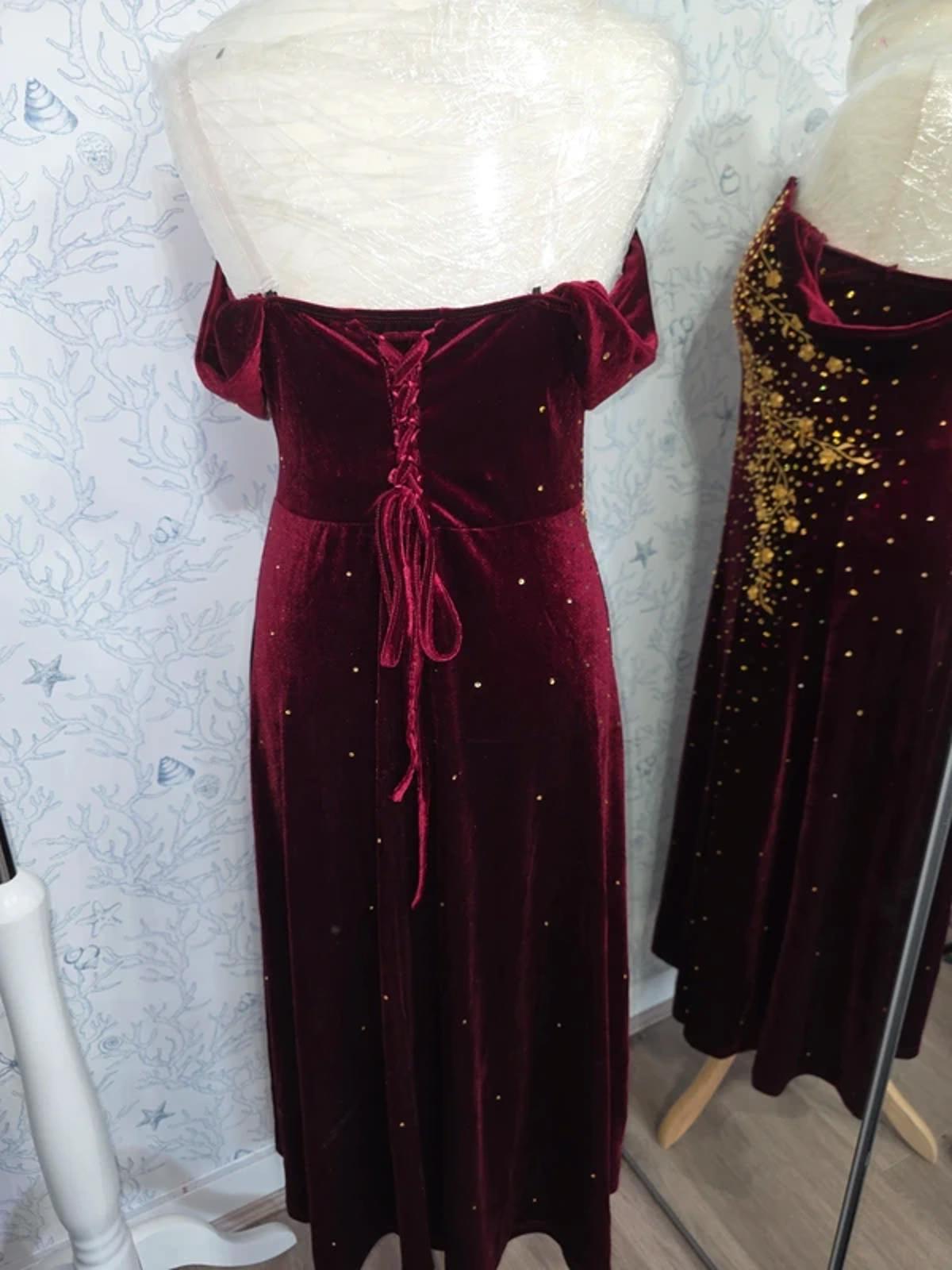 Custom Rhinestoned Velvet Fantasy Dress 12-14
