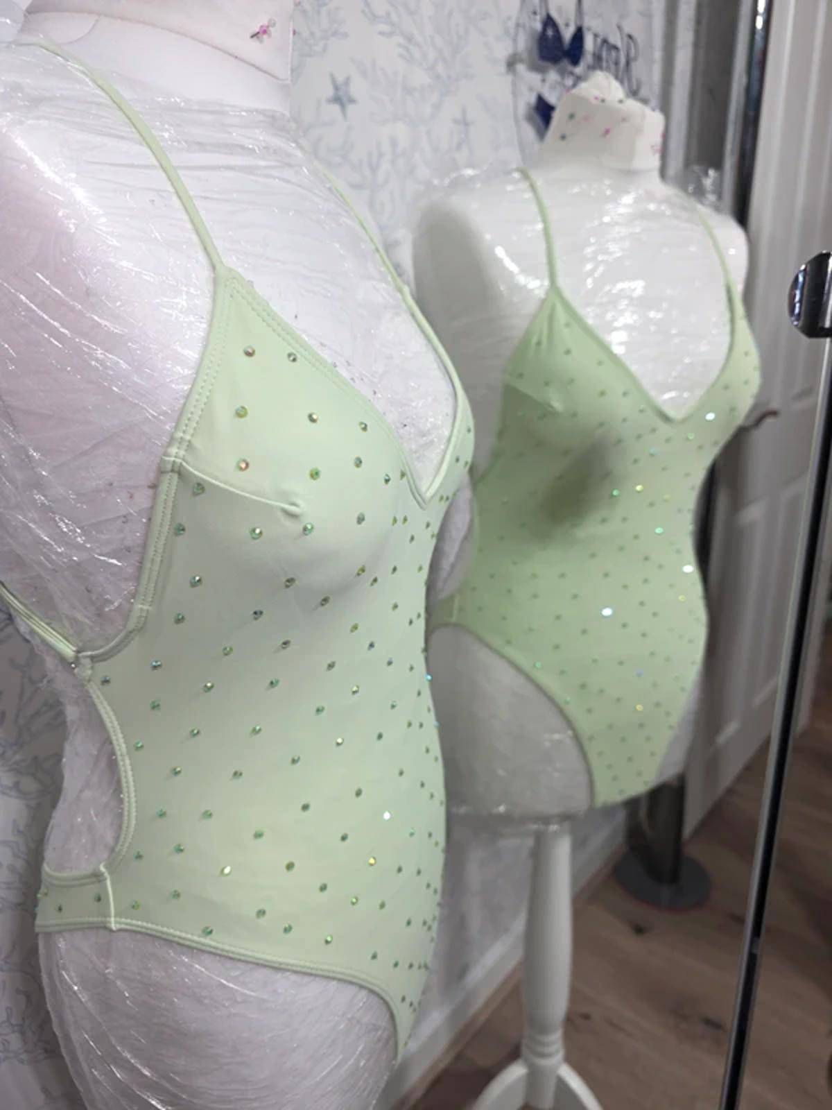 Light green rhinestoned bodysuit 8-10