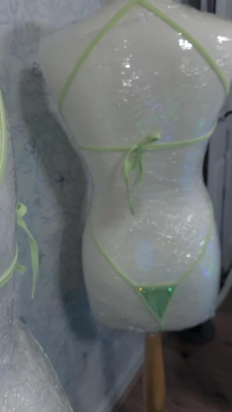 Light Green rhinestoned bodysuit