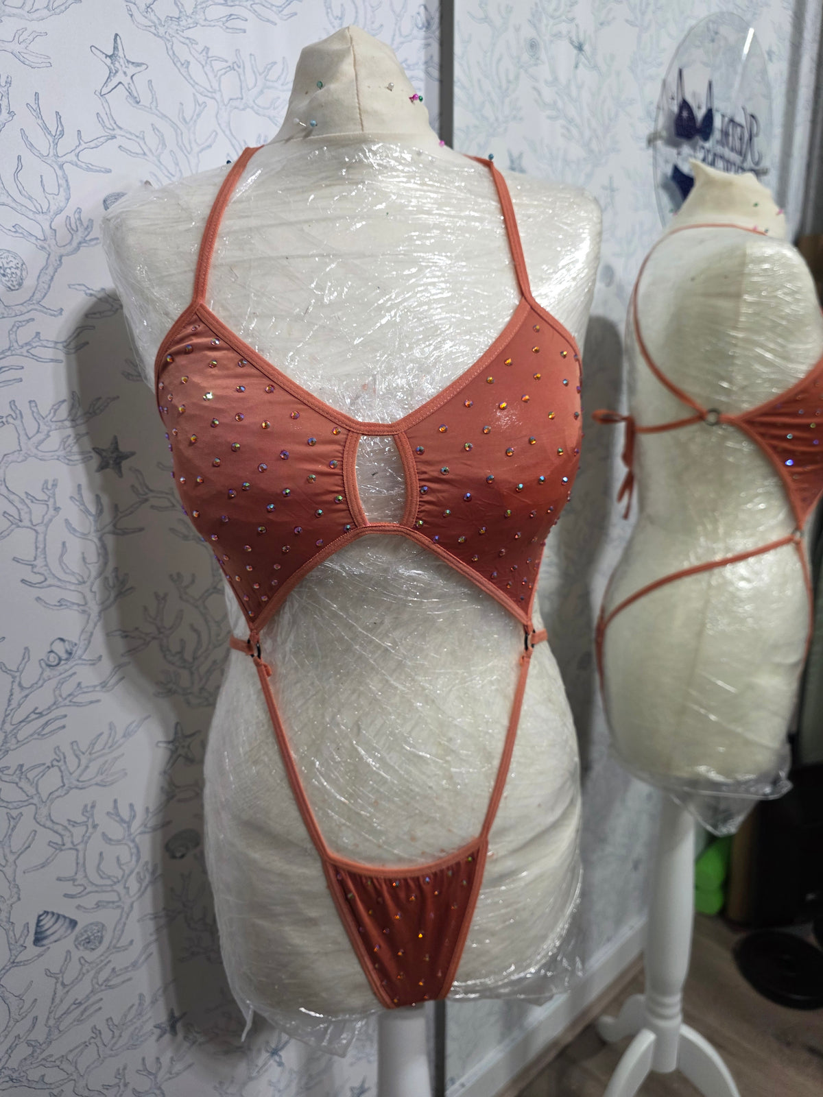 Rhinestoned One Piece