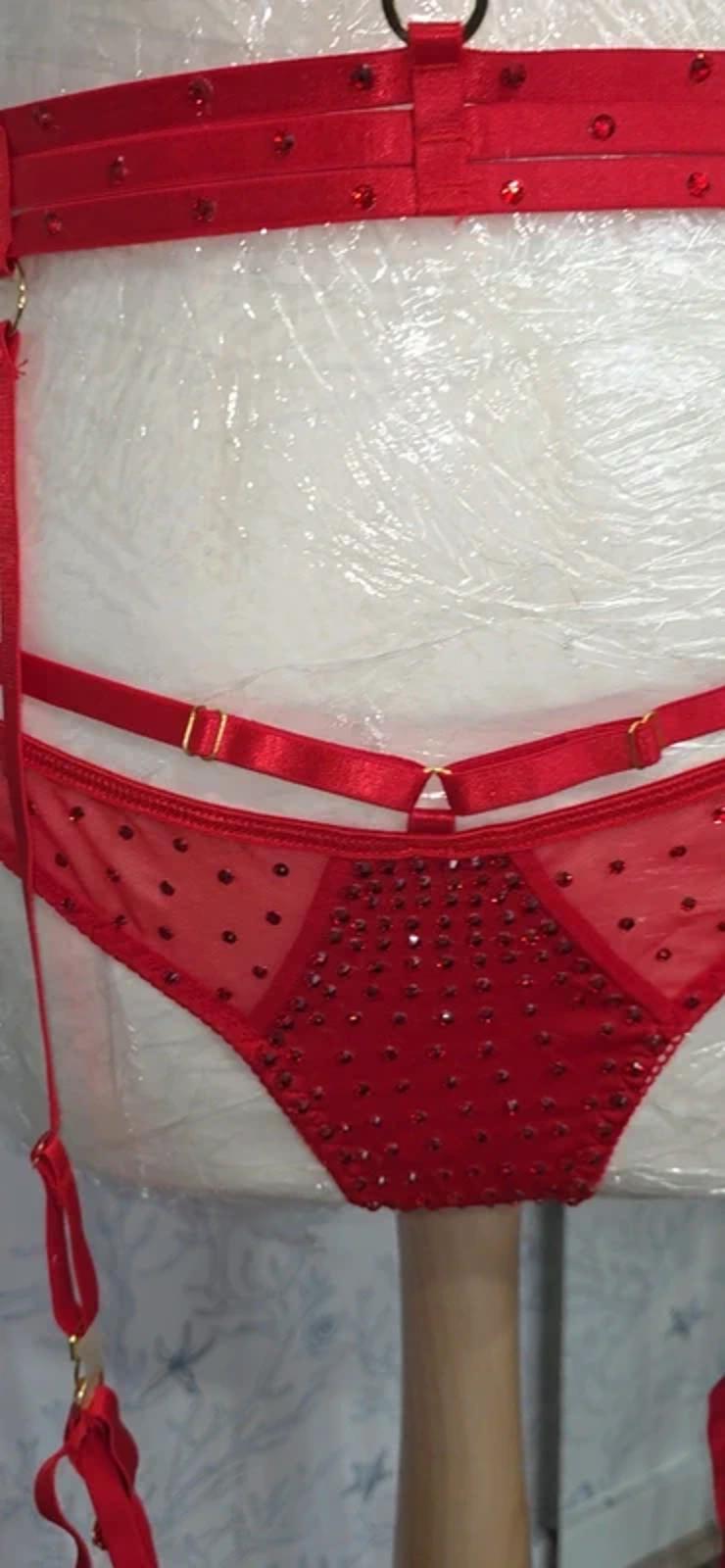 Red rhinestone lingerie set size 20-22