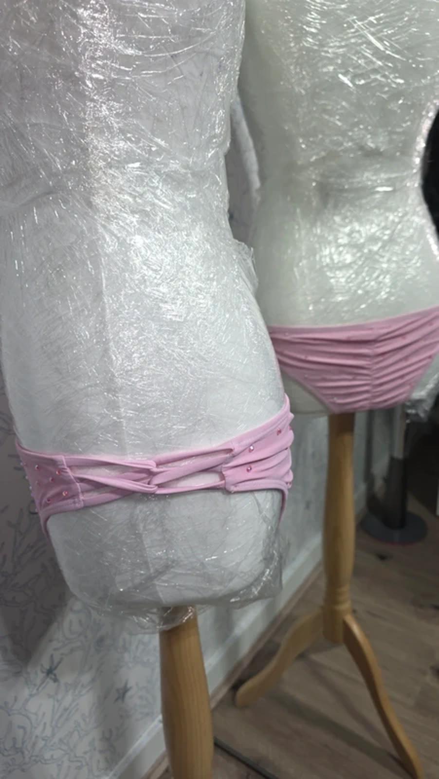 Pink Rhinestoned scrunch bottoms 12-14