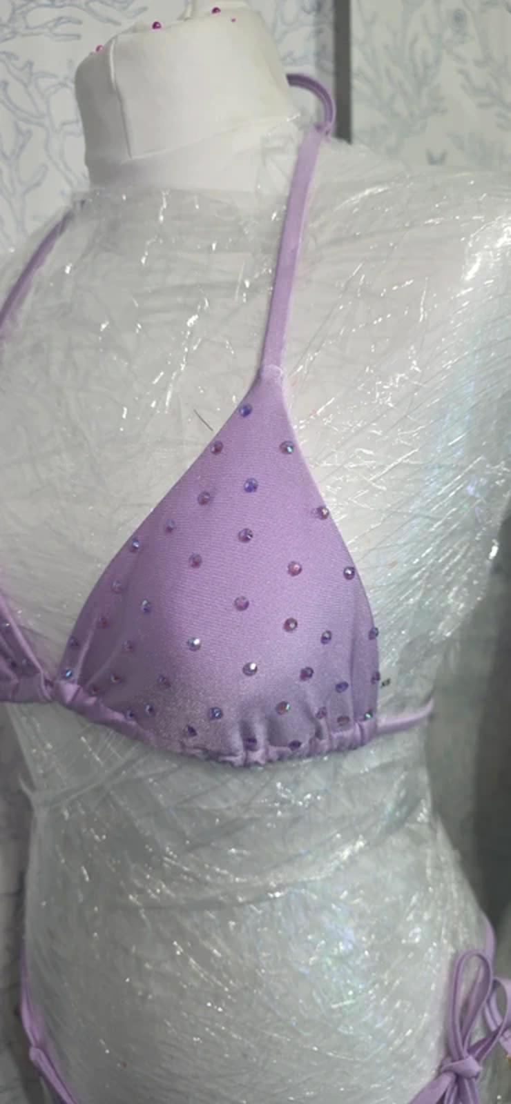 Lilac rhinestoned bikini size 6-8