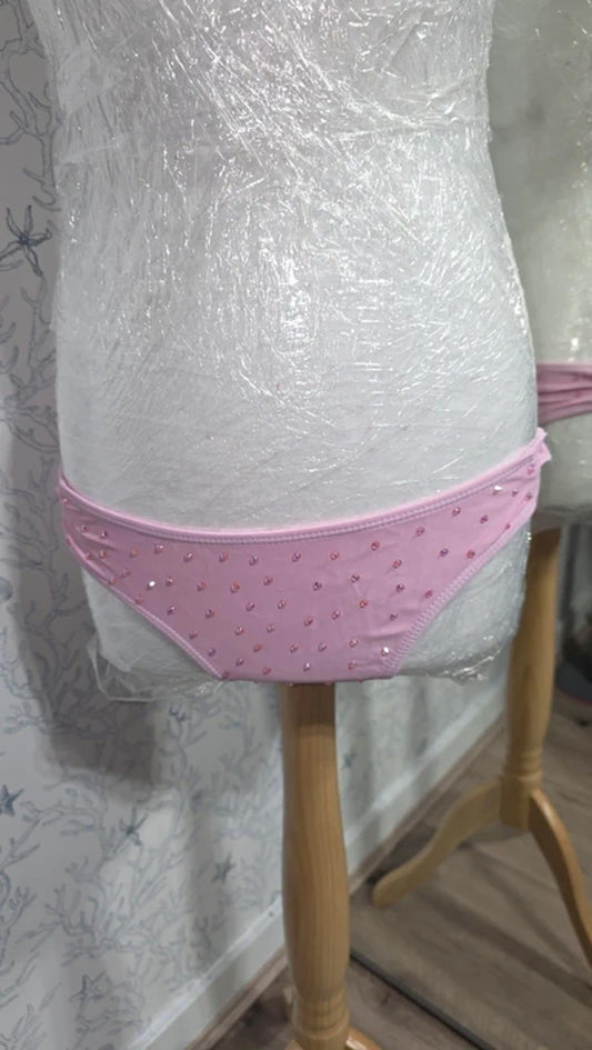 Pink Rhinestoned scrunch bottoms 12-14