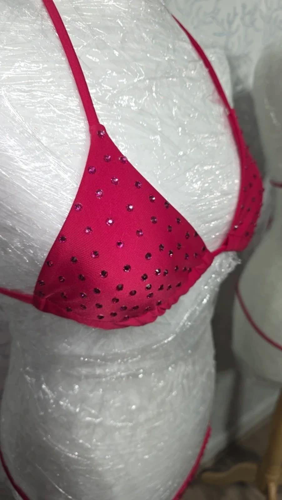 Red rhinestone bikini size 4-6
