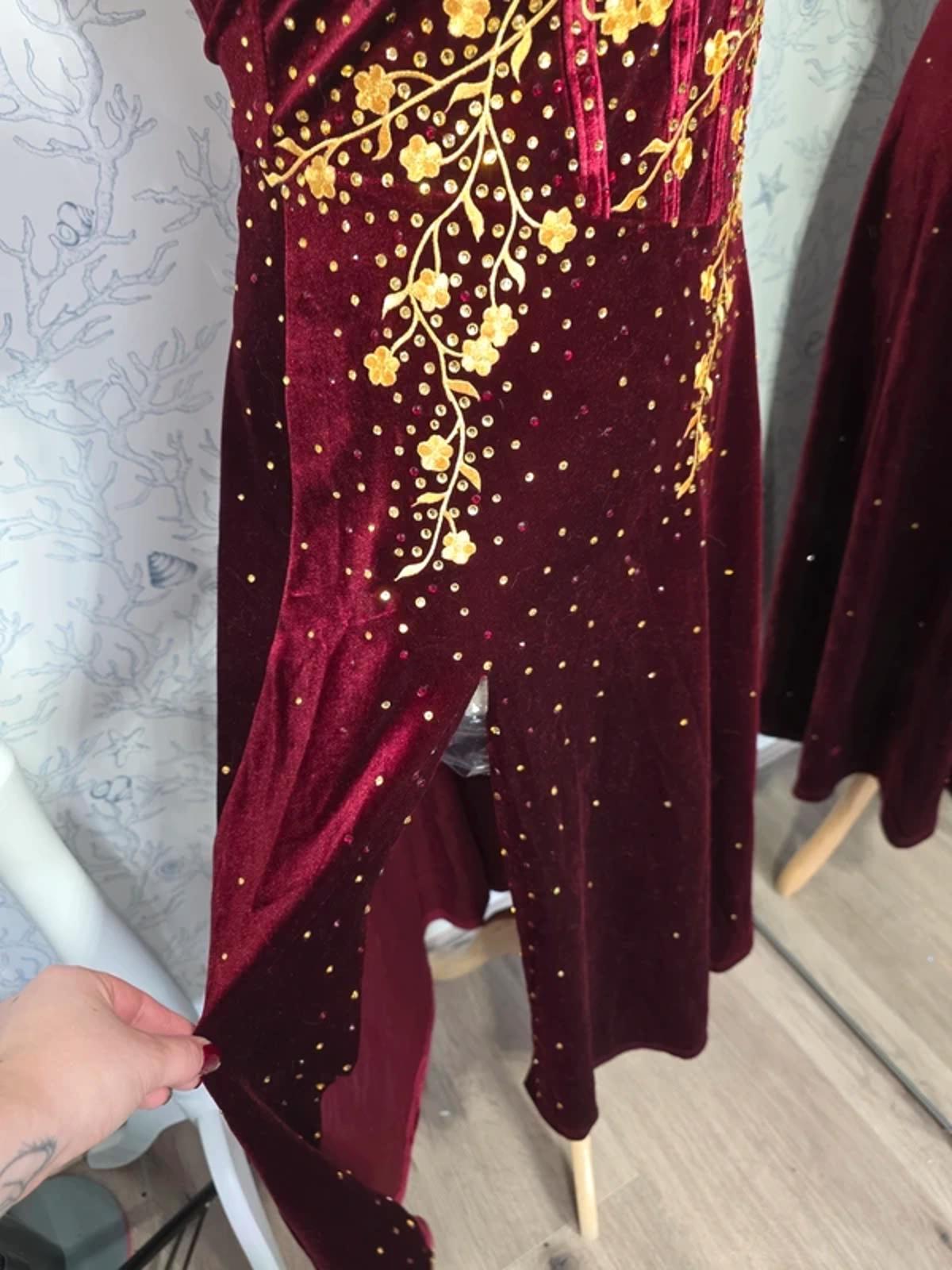 Custom Rhinestoned Velvet Fantasy Dress 12-14