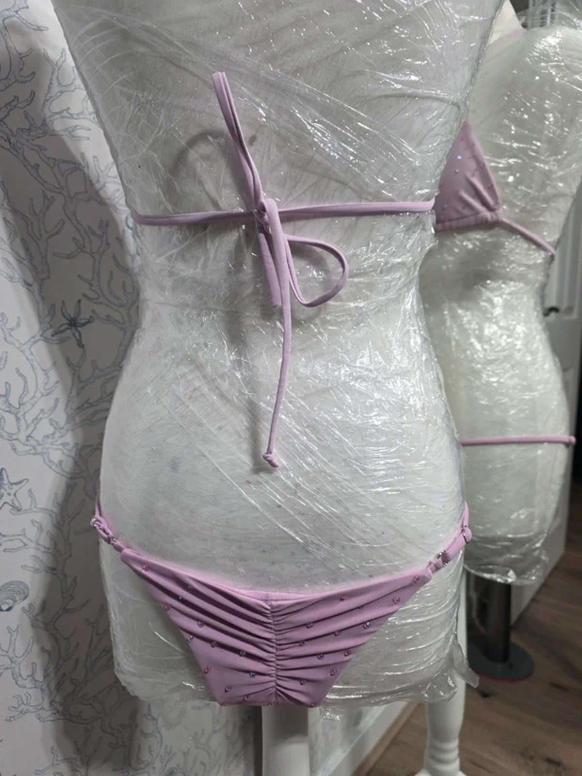 Pink Rhinestoned Bikini 8-10