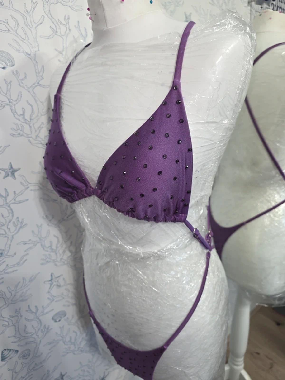 Purple Rhinestoned one piece 8-10