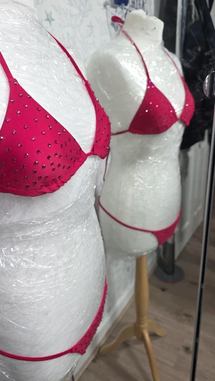 Red rhinestone bikini size 4-6