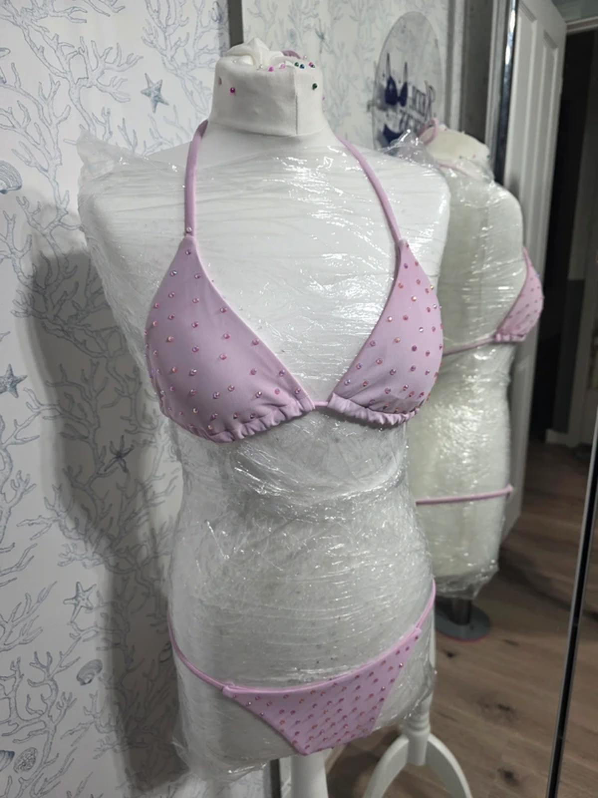Pink Rhinestoned Bikini 8-10