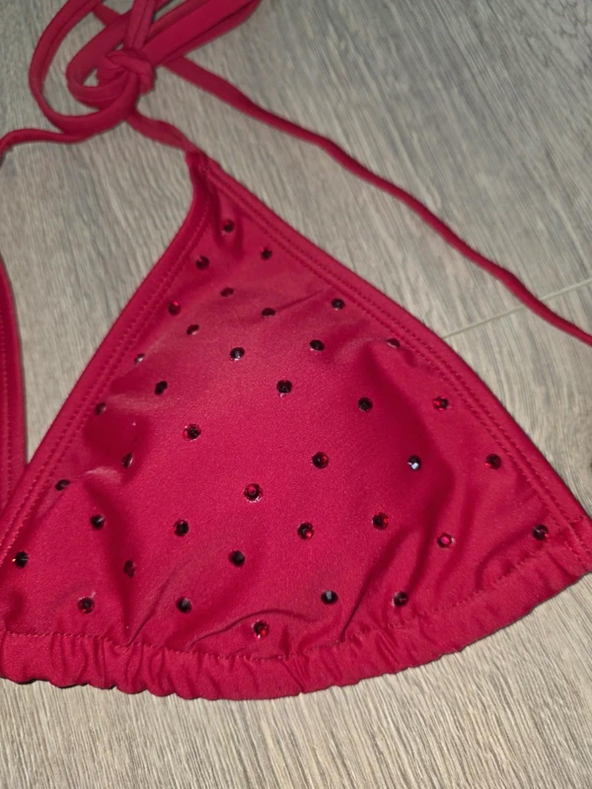 Red rhinestone Bikini top 12-14