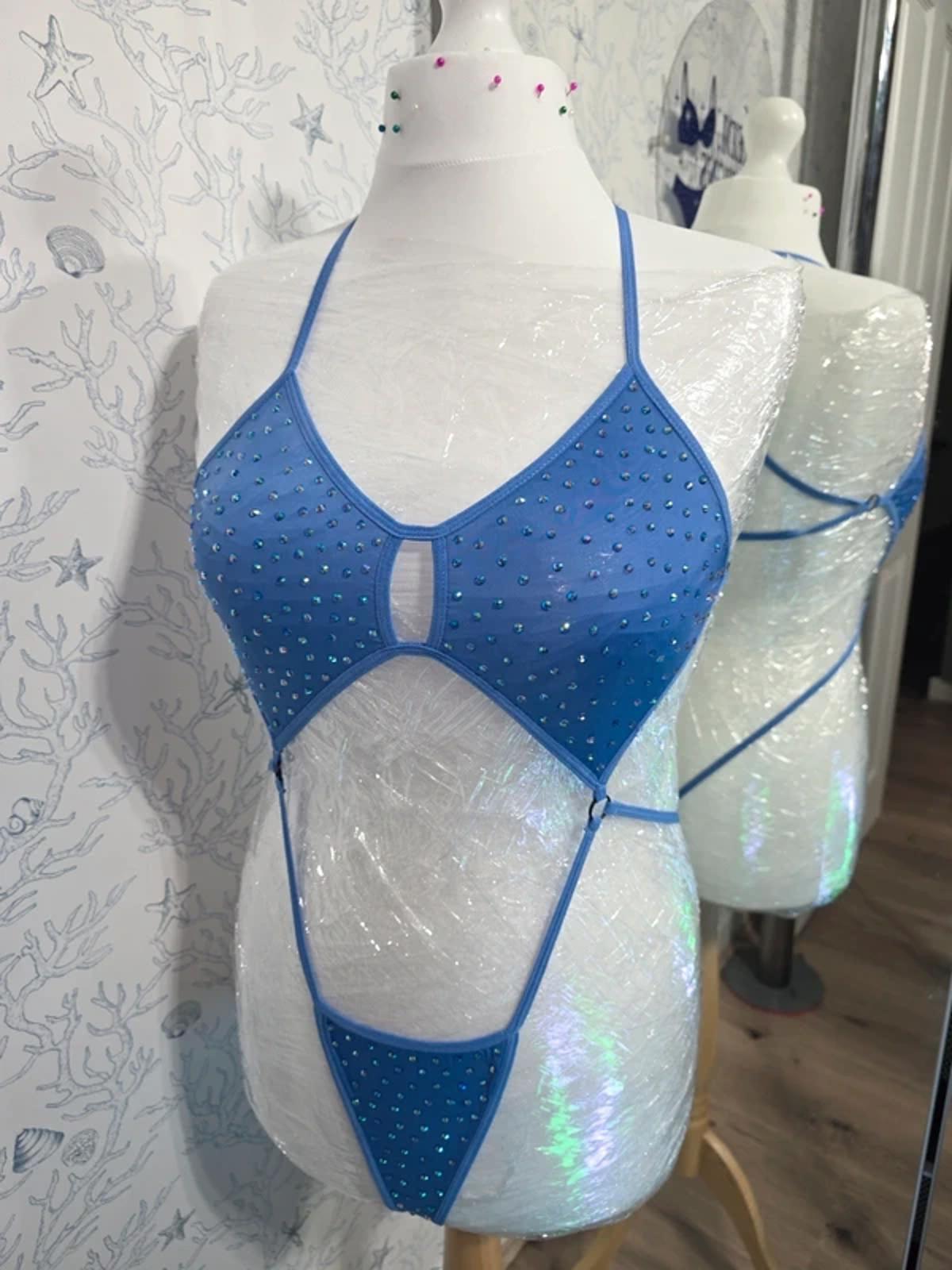 Violet Blue Rhinestoned bodysuit