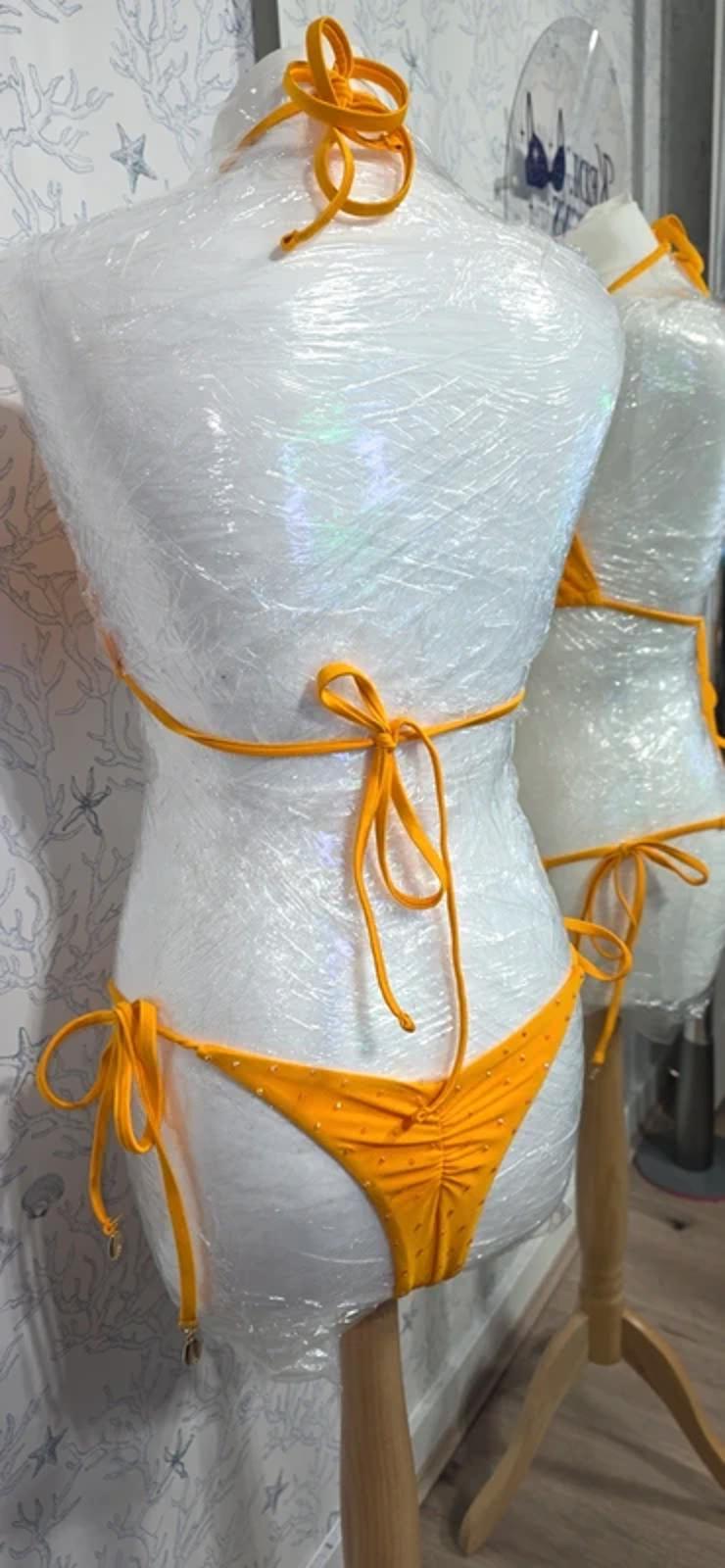 Orange Rhinestoned Bikini size 10-12