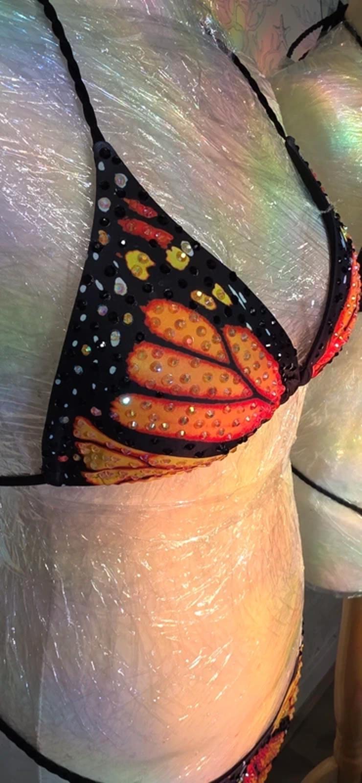 Rhinestoned Butterfly Bikini 8-10