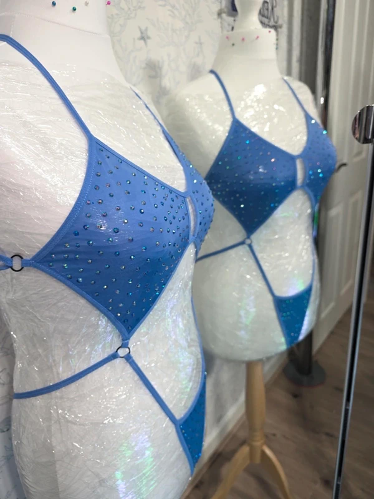 Violet Blue Rhinestoned bodysuit