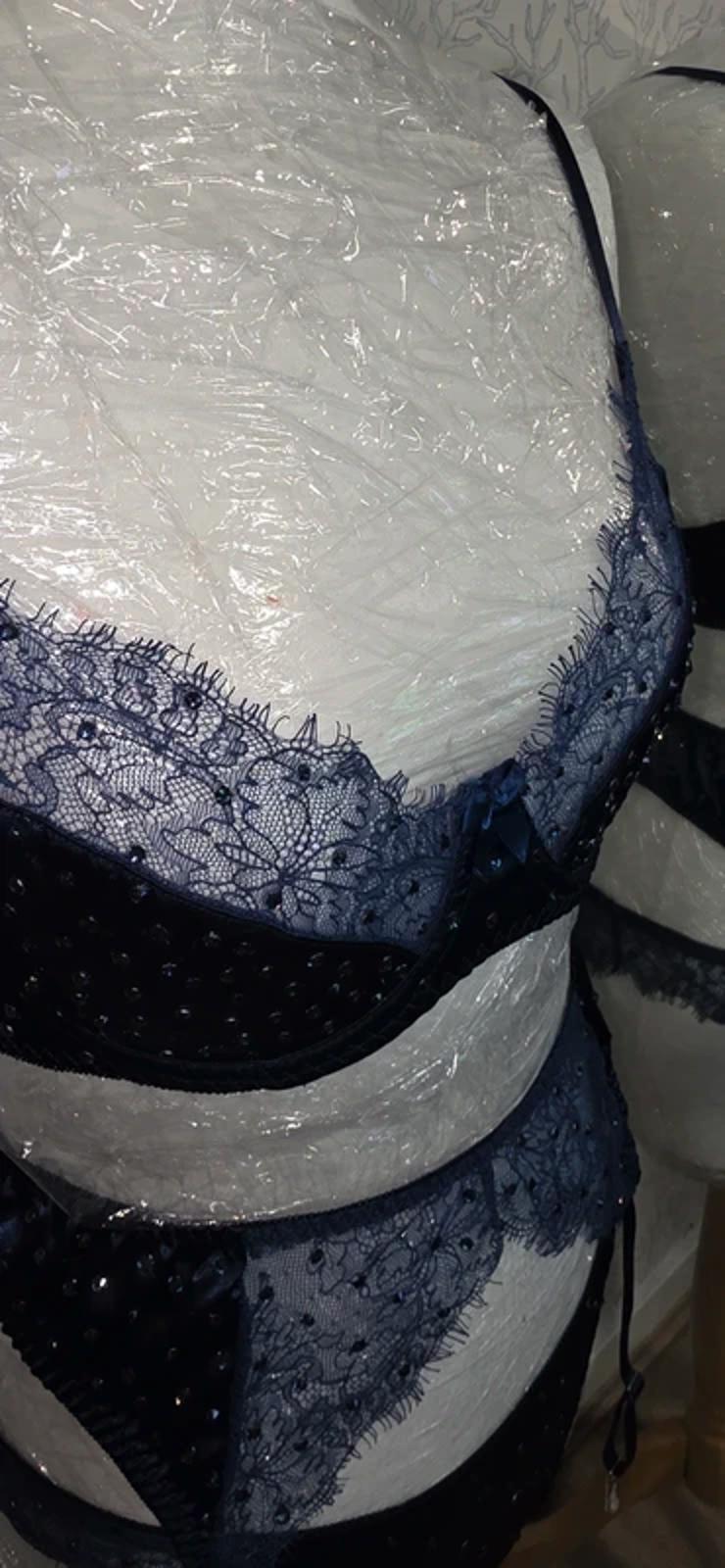 Blue Rhinestoned lingerie set size 8-10