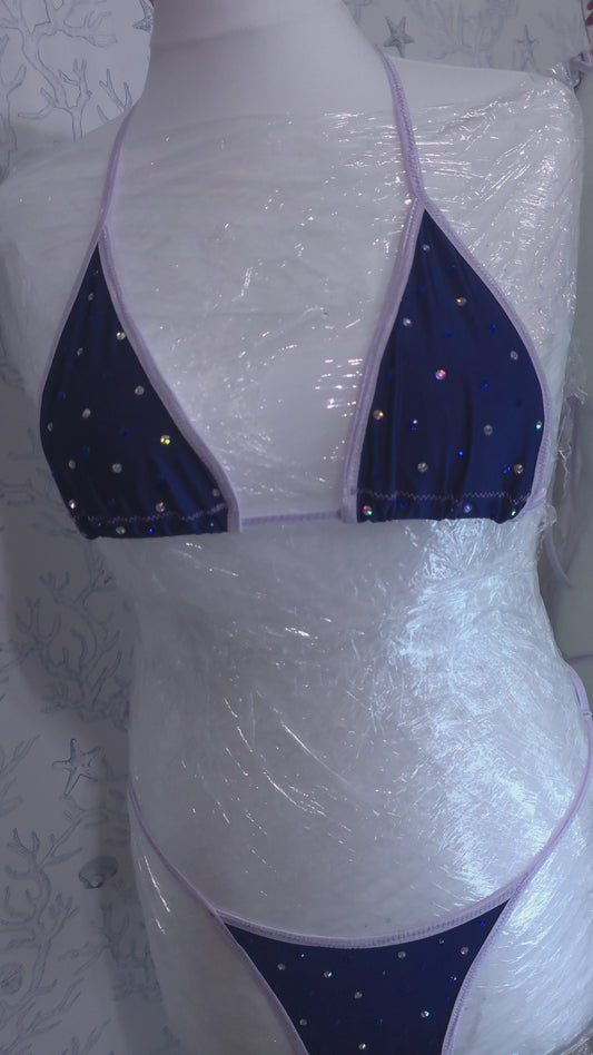 Navy and Lilac 6 inch 10-16