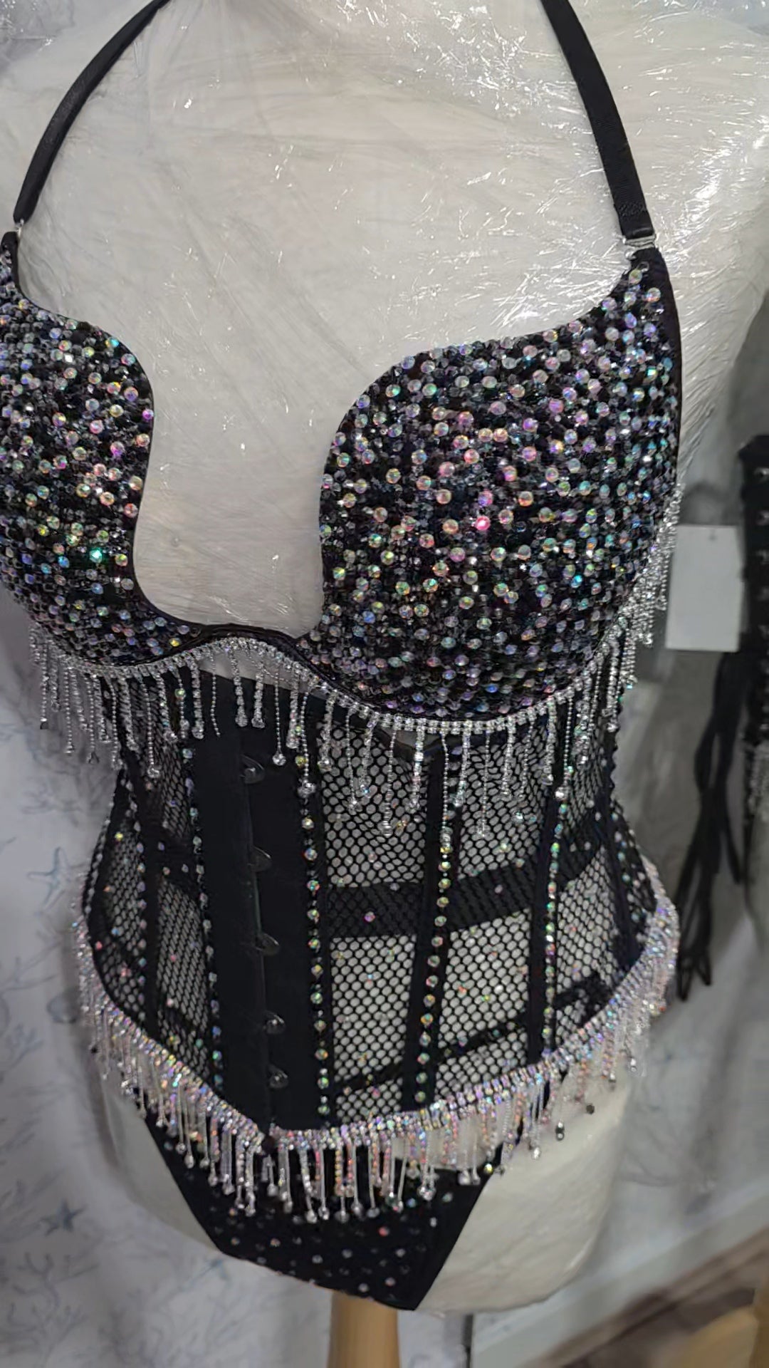 Rhinestoned corset only