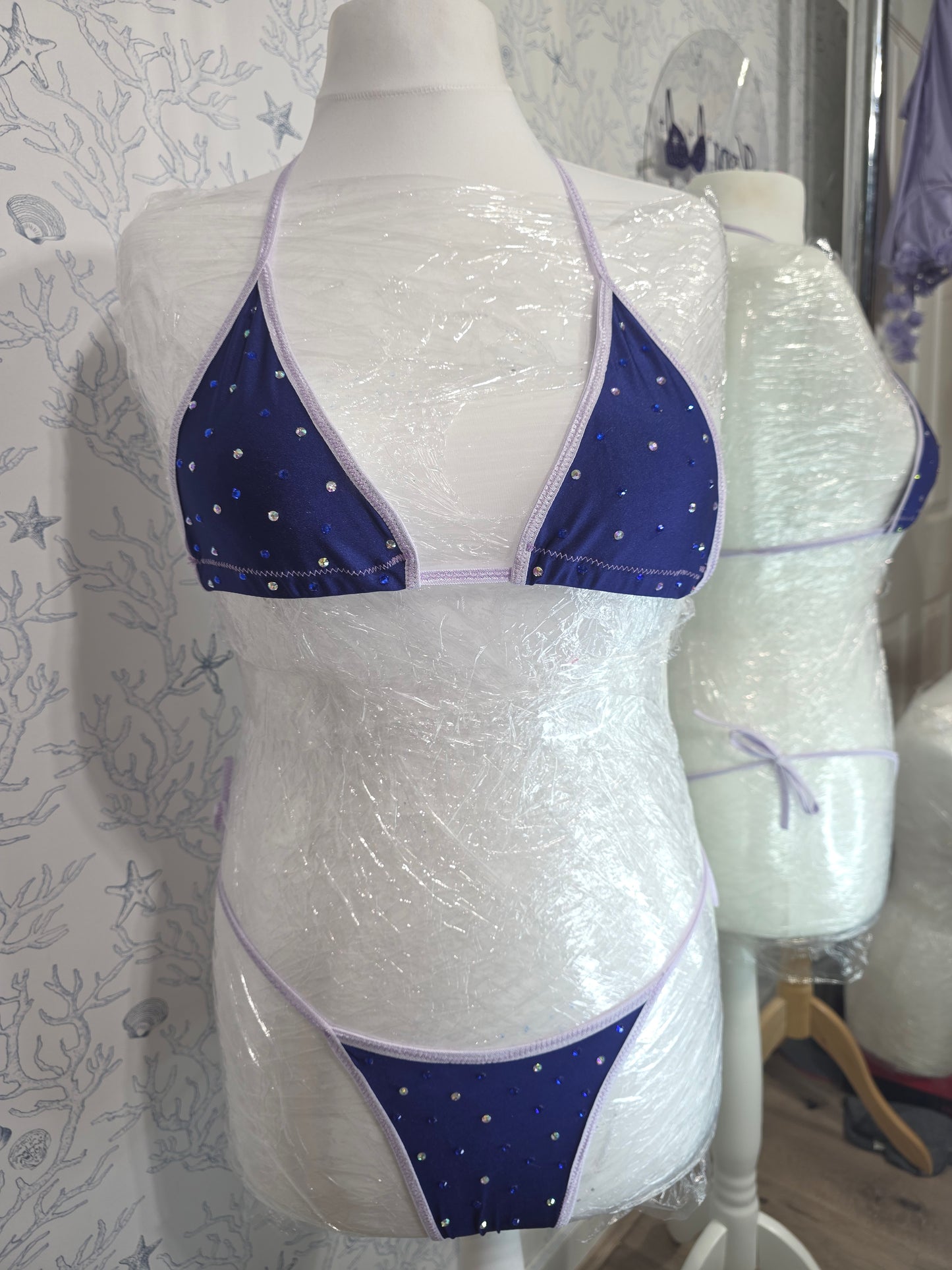 Navy and Lilac 6 inch 10-16