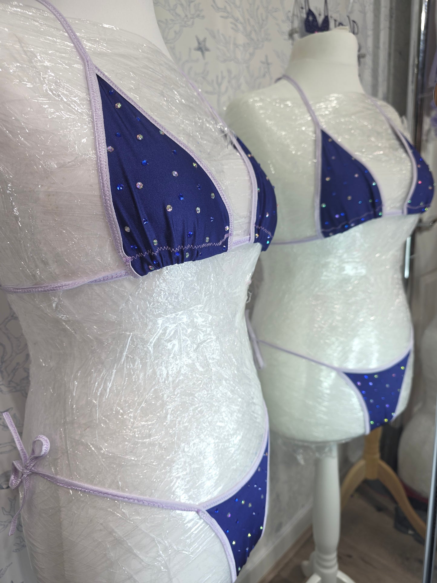 Navy and Lilac 6 inch 10-16