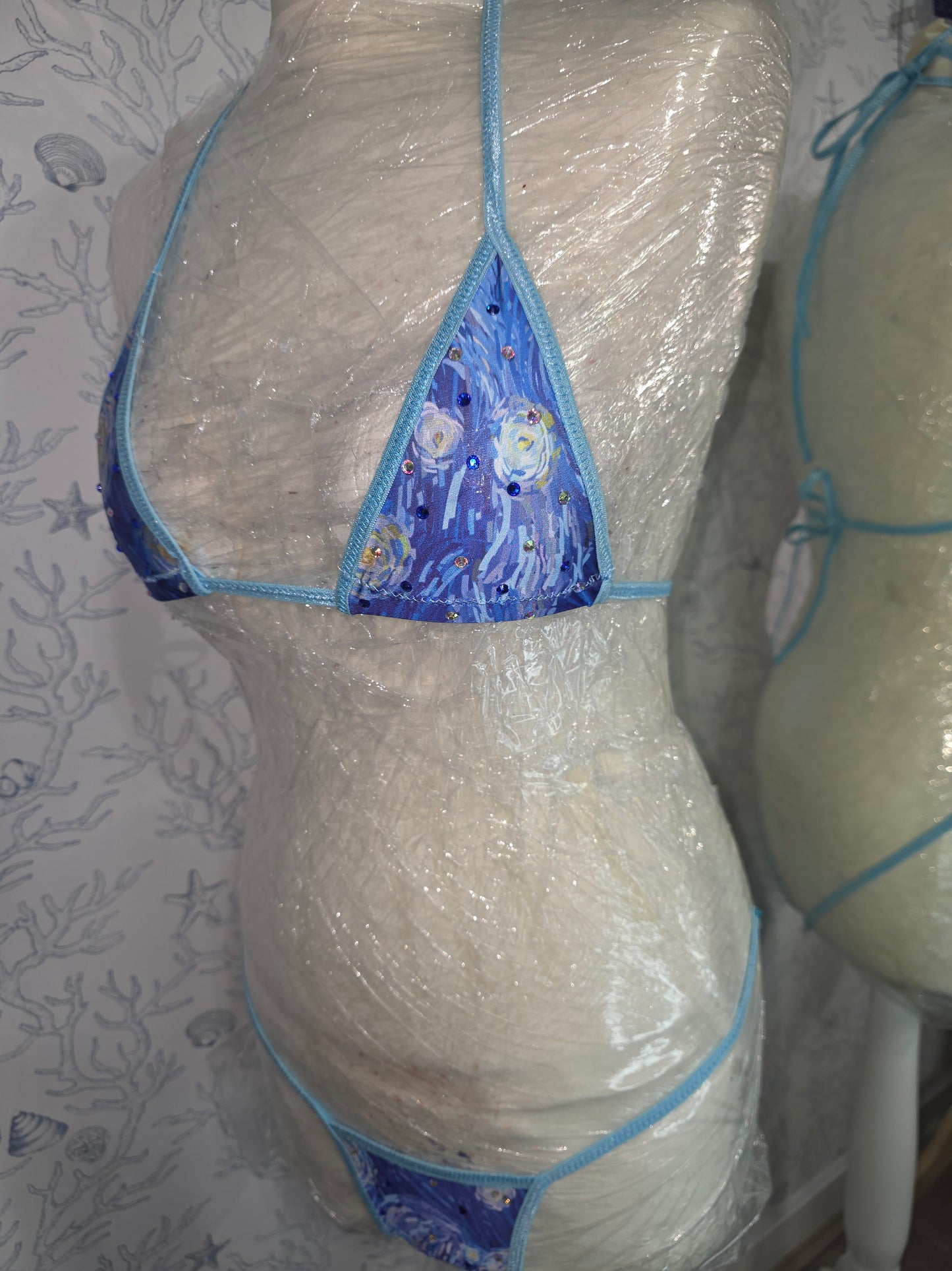 Starry Night light blue Set 4 inch 8-12