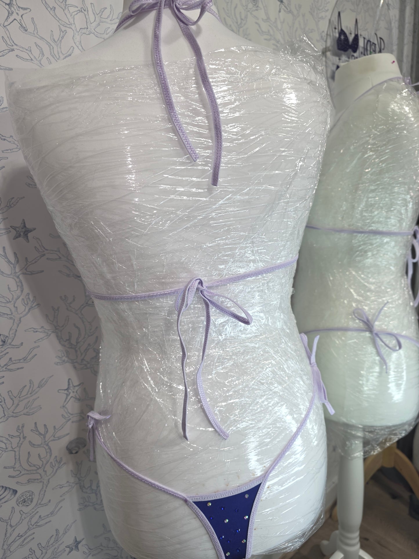 Navy and Lilac 6 inch 10-16