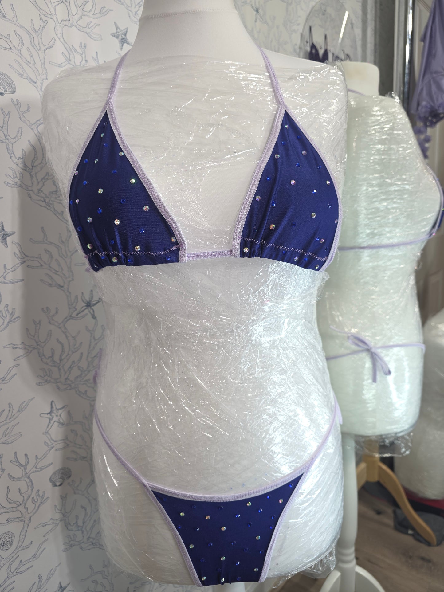 Navy and Lilac 6 inch 10-16