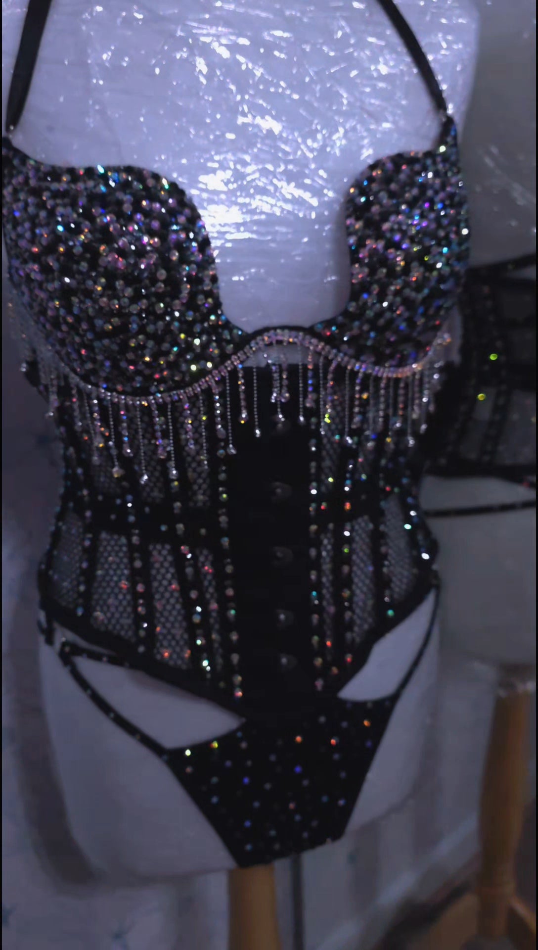 Rhinestoned corset only